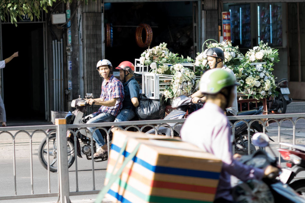 Typisches Bild in den Strassen von Saigon