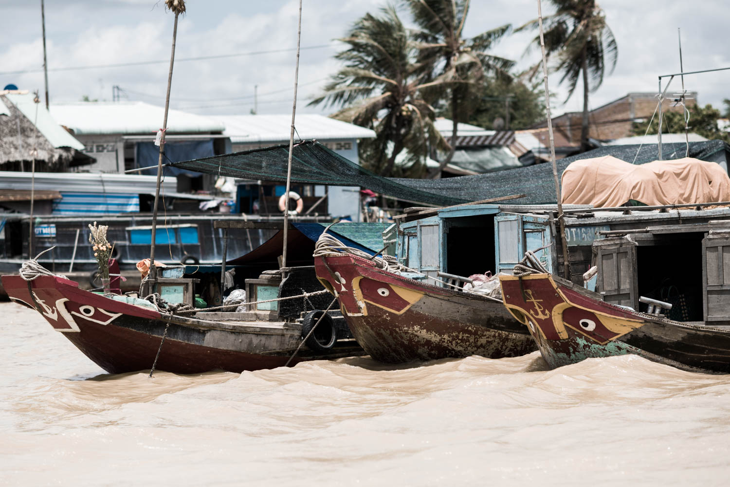 Schiffe auf dem Mekong