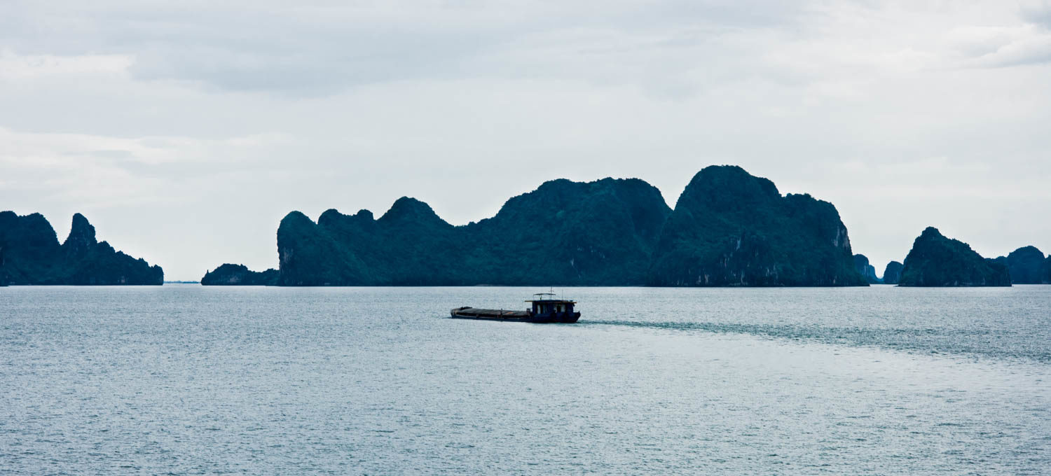 vollbeladenes Transportschiff