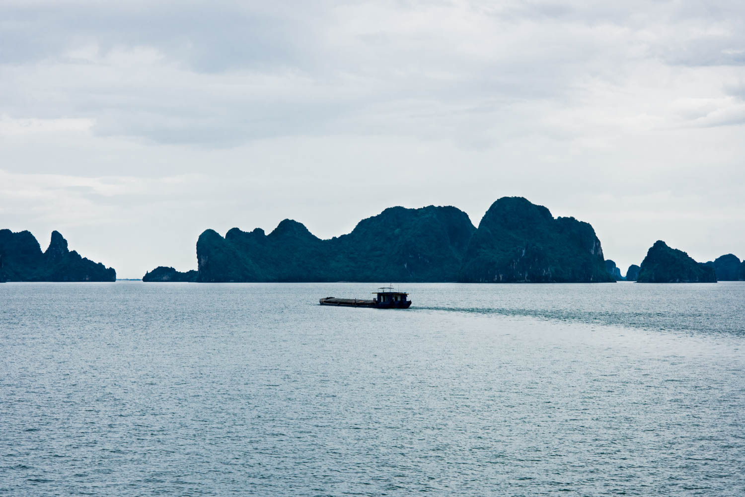vollbeladenes Transportschiff